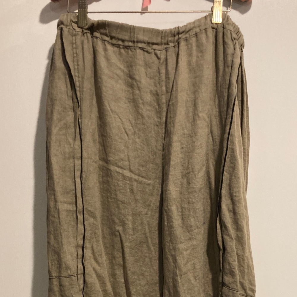 Cynthia Ashby 100% Linen Wide Leg Pocket Pant - L